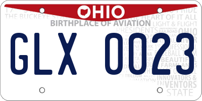 OH license plate GLX0023