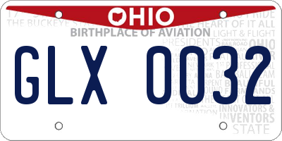 OH license plate GLX0032
