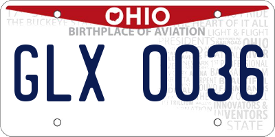OH license plate GLX0036