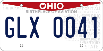 OH license plate GLX0041