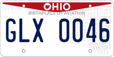 OH license plate GLX0046