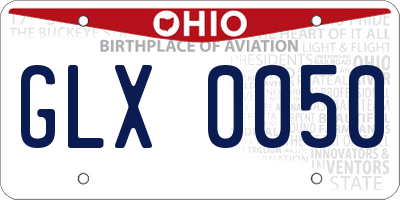 OH license plate GLX0050