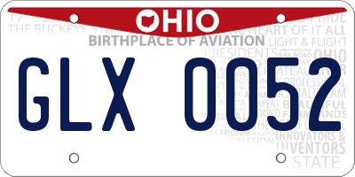 OH license plate GLX0052