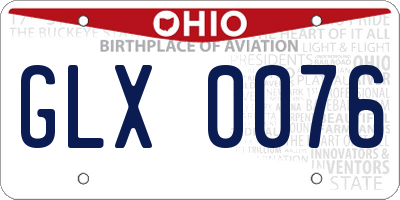 OH license plate GLX0076
