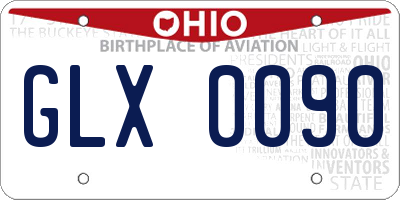 OH license plate GLX0090