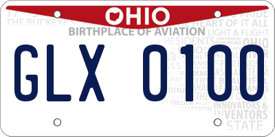 OH license plate GLX0100