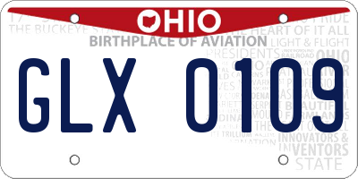 OH license plate GLX0109