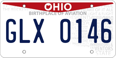 OH license plate GLX0146