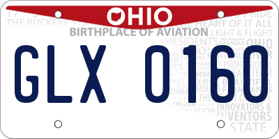 OH license plate GLX0160