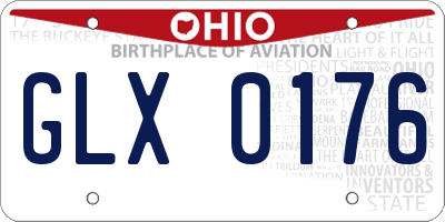 OH license plate GLX0176