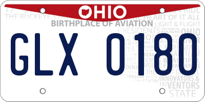 OH license plate GLX0180