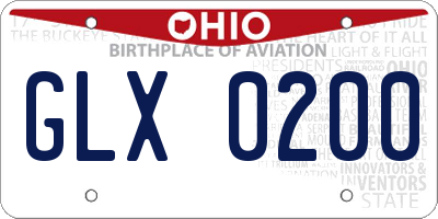 OH license plate GLX0200