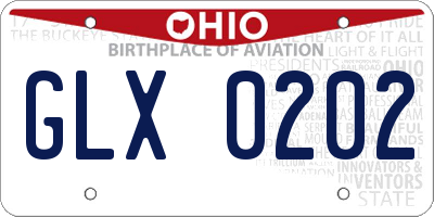 OH license plate GLX0202