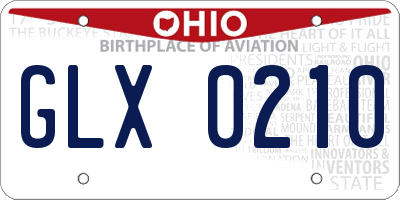 OH license plate GLX0210