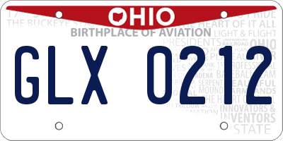 OH license plate GLX0212