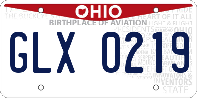 OH license plate GLX0219