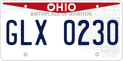 OH license plate GLX0230