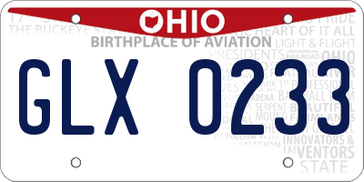 OH license plate GLX0233
