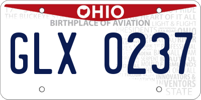 OH license plate GLX0237