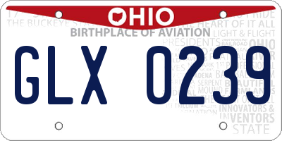 OH license plate GLX0239