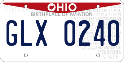 OH license plate GLX0240