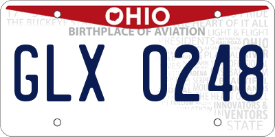 OH license plate GLX0248