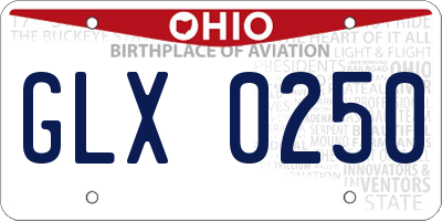 OH license plate GLX0250