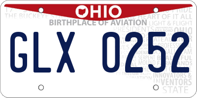 OH license plate GLX0252