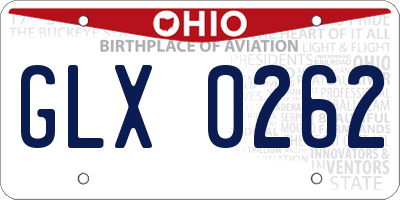 OH license plate GLX0262