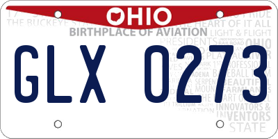 OH license plate GLX0273