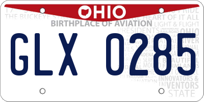 OH license plate GLX0285