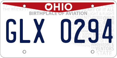 OH license plate GLX0294