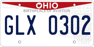 OH license plate GLX0302