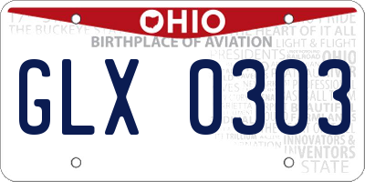 OH license plate GLX0303