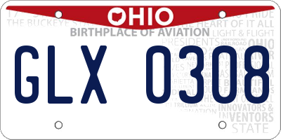 OH license plate GLX0308