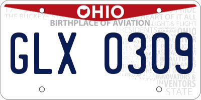 OH license plate GLX0309