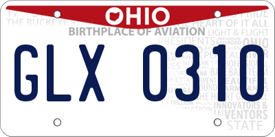 OH license plate GLX0310