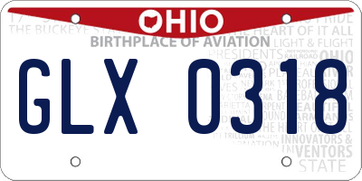 OH license plate GLX0318