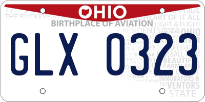 OH license plate GLX0323