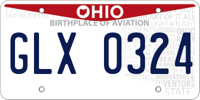 OH license plate GLX0324