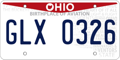 OH license plate GLX0326