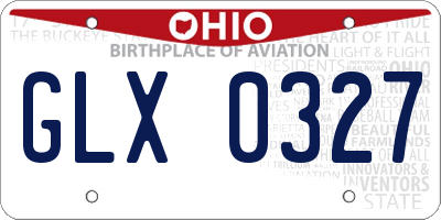 OH license plate GLX0327