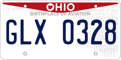 OH license plate GLX0328