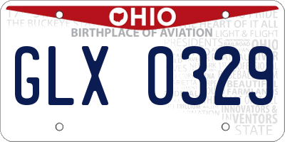 OH license plate GLX0329