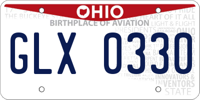 OH license plate GLX0330