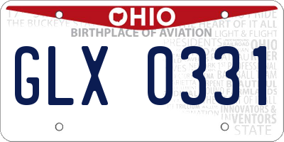 OH license plate GLX0331