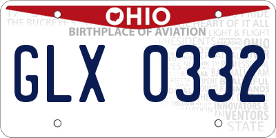 OH license plate GLX0332