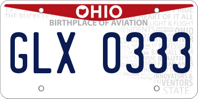 OH license plate GLX0333