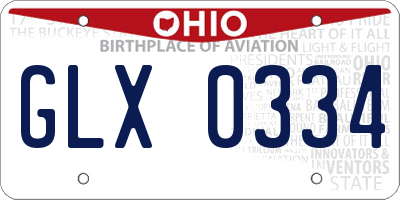 OH license plate GLX0334