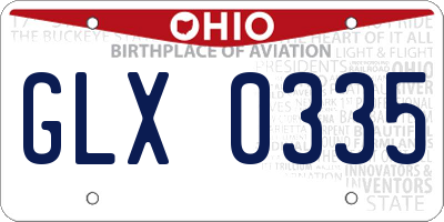 OH license plate GLX0335